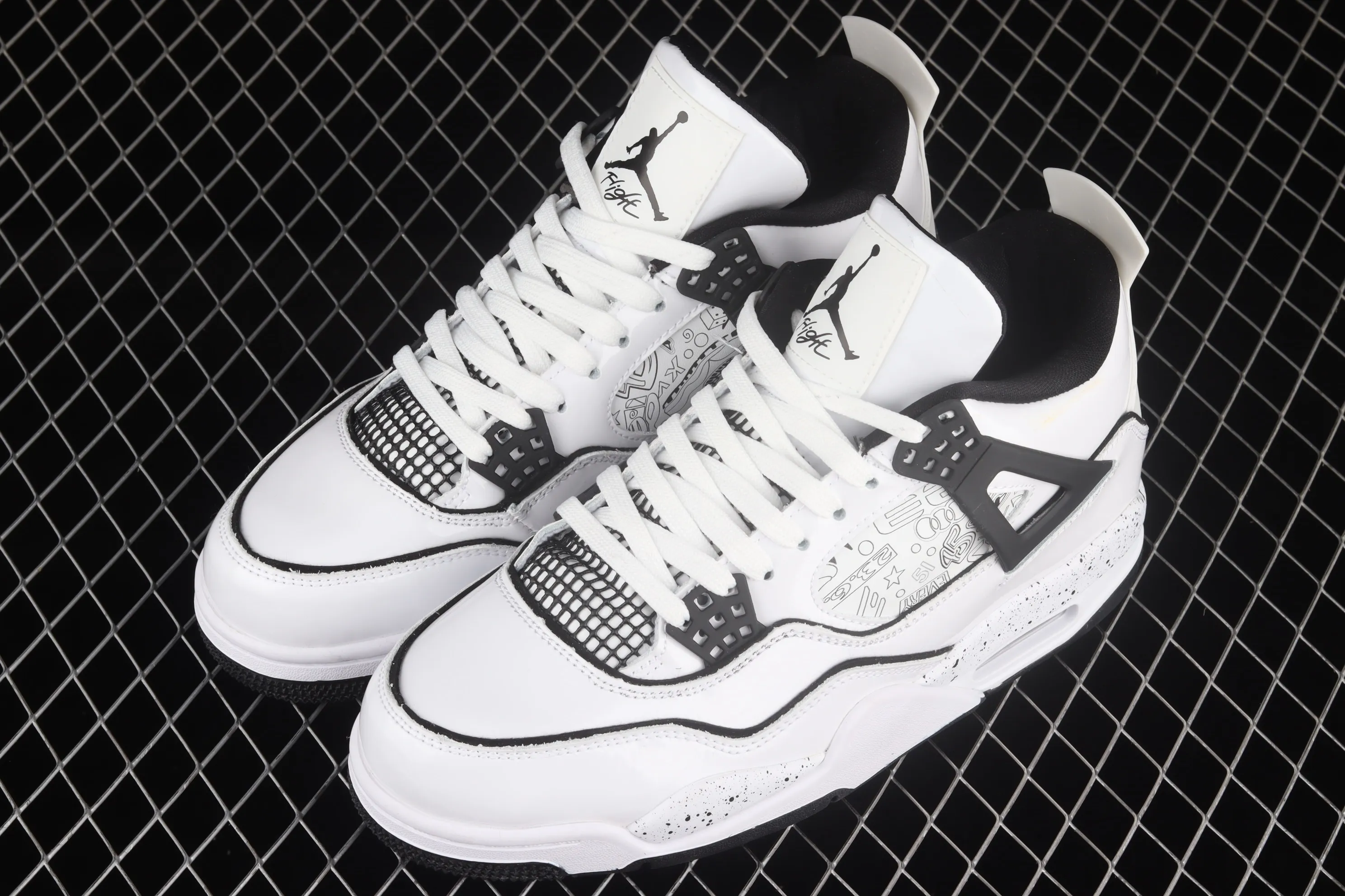 All categories Air Jordan Jordan series basketball shoes Air Jordan 4 Air Jordan 4 Retro GS "Light Smoke Grey" AJ4 Joe 4 Patent Leather Manuscript DC4101-100